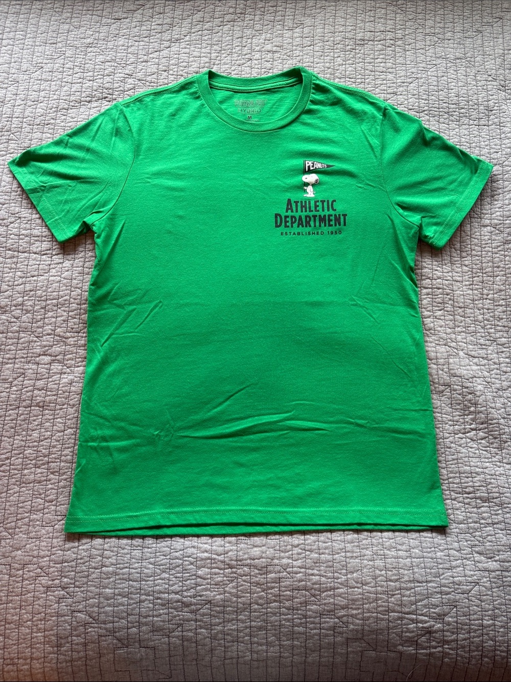 Peanuts Green Athletic Department Short Sleeve Tee